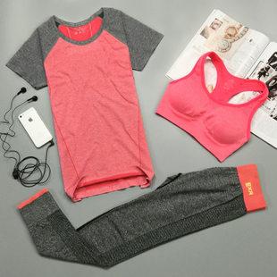 迪卡侬秋冬瑜伽服套装女三件套速干衣专业健身运动跑步休闲修身显